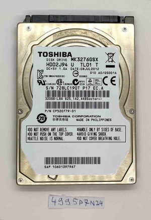 Toshiba MK3276GSX 320 GB 2,5" HDD interno per laptop 5400 RPM SATA - 100% integro