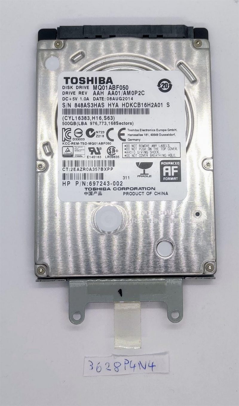 Toshiba MQ01ABF050 Disco rigido per laptop SATA HDD da 500 GB e 2,5 pollici - OEM originale, spedizione veloce!