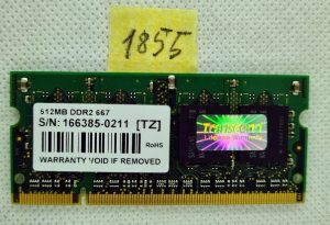 Modulo di memoria RAM per laptop Transcend da 512 MB DDR2 667 SO-DIMM
