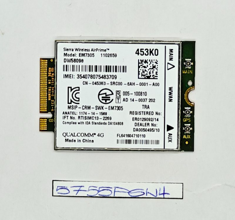 Dell Latitude 14 7404 Sierra Wireless EM7305 DW5809E CN-0453K0 usato