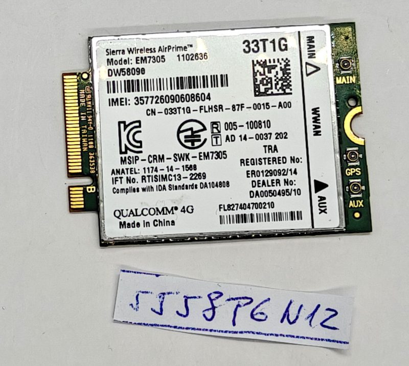 Scheda wireless Sierra EM7305 DW5809e Rugged per Dell Latitude 5404/5414 usata