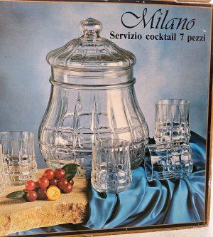 Barattolo in vetro vintage Milano con coperchio – 28 cm (11") – Mai usato – Italia