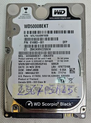 WD Western Digital Scorpio Black HDD 500 GB SATA WD5000BEKT-75KA9TO - Archiviazione ad alte prestazioni