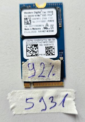 Western Digital PC SN530 256 GB NVMe SSD con 92% di salute – Componenti per laptop – Aggiornamento rapido della memoria interna