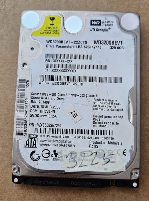 Western Digital WD Scorpio WD3200BEKT Disco rigido per laptop da 320 GB e 2,5" - OEM originale