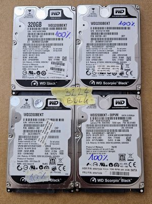 BULK 4 x Western Digital WD Scorpio Black WD3200BEKT-60V5T1 320 GB 2.5 Hard Disk per Laptop - 4x 100% di Salute