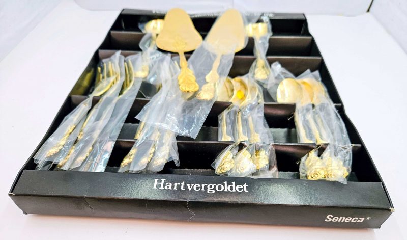 Set di posate per torta Seneca placcate in oro, 15 pezzi - Nuovo - immagine 2