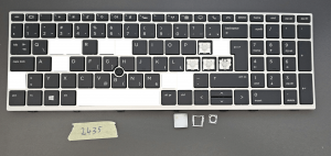 Tastiera originale HP EliteBook 850 G5 G6 755 G5 con retroilluminazione individuale, colore argento, L14366-001 | Layout sloveno | Sostituzione OEM