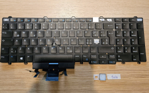Sostituzione dei tasti della tastiera retroilluminata Dell Latitude 5580 02R2P6, layout QWERTZ