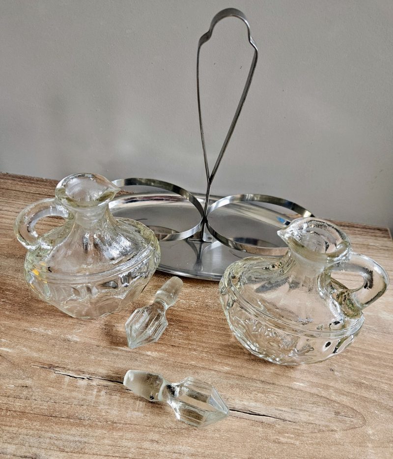 Set di bottiglie vintage in vetro con tappo, 18 cm - immagine 2
