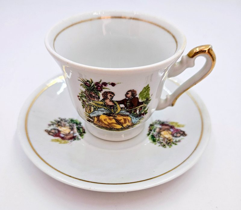 Set da caffè/tè vintage in porcellana Zajecar Jugoslavia - 6 tazze e piattini - immagine 2