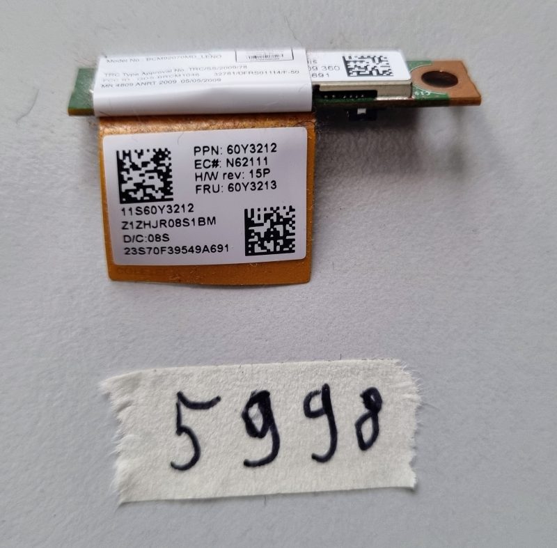 60Y3212 Scheda Bluetooth Lenovo originale per ThinkPad T410s – Parte originale del laptop