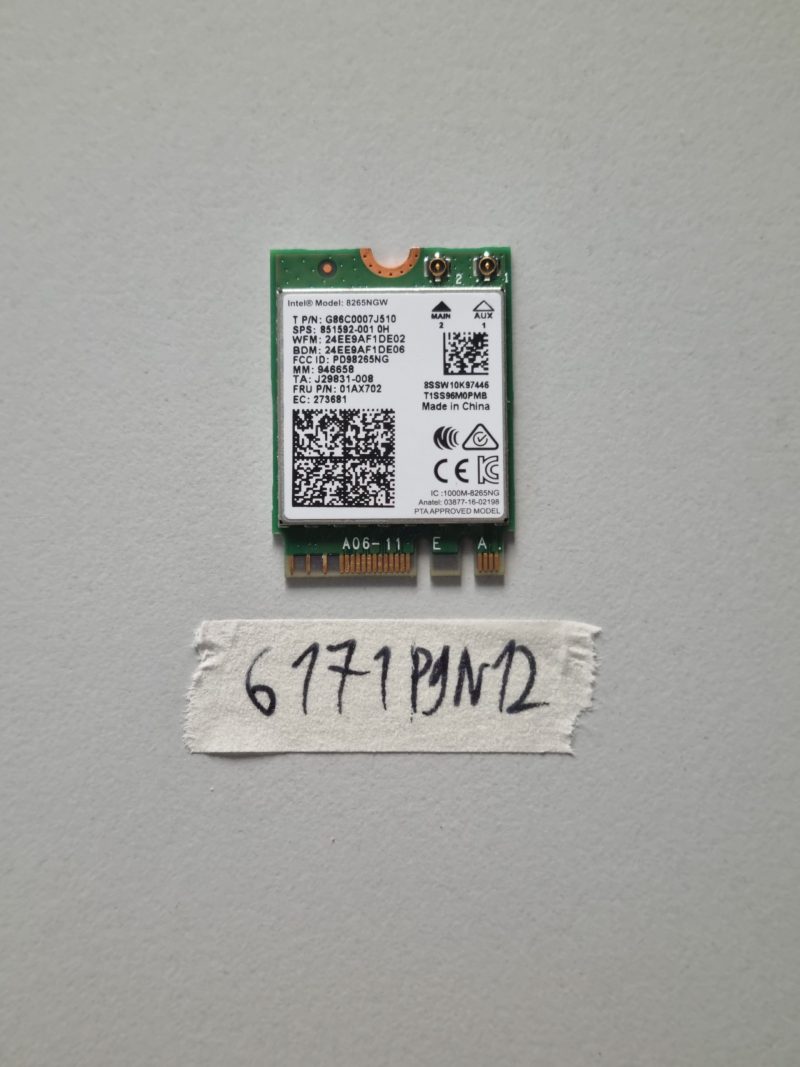 Scheda LAN wireless WiFi HP originale 8265NGW 851592-001 per laptop Intel AC