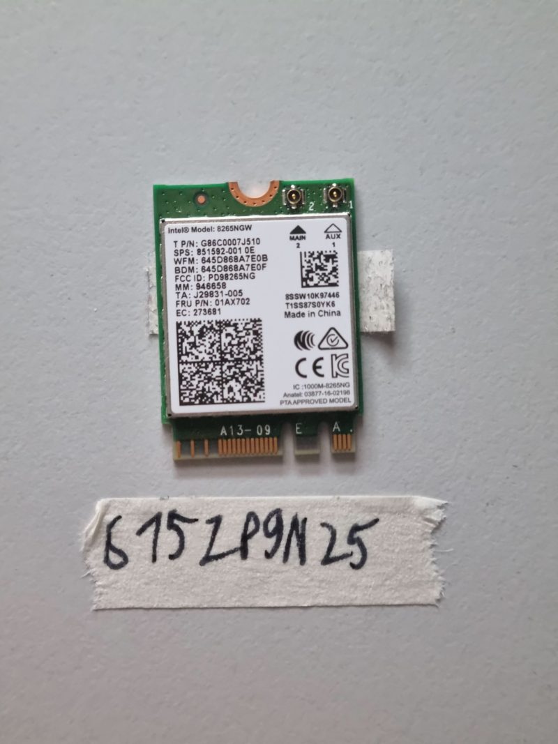 Scheda WiFi Intel 8265NGW Dual Band Wireless-AC 8265 2x2 M.2 802.11ac per laptop