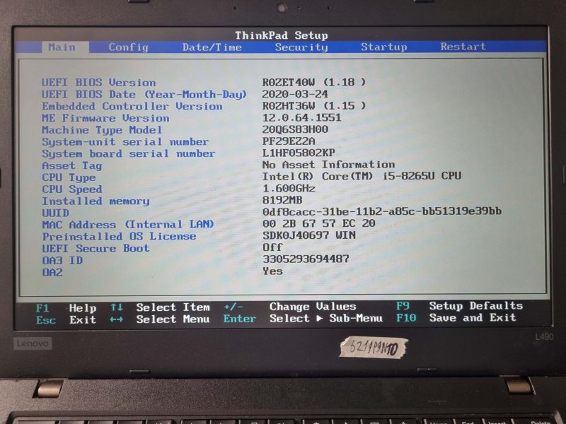Scheda madre Lenovo L590 i5-8265U NM-B931 FL490 FL590 testata Parti originali per laptop - immagine 3